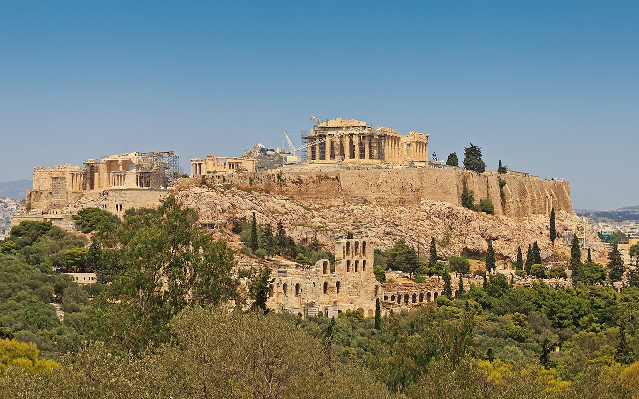 Vista do Partenon na Acrópole de Atenas